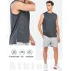 imageNORTHYARD Mens Athletic Workout Tank Top Running Gym Sleeveless Shirts Quick Dry Lightweight Training Sport Muscle TankDark Grey