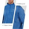 imageNORTHYARD Mens Running Shirt Long Sleeve Quarter Zip Pullover Moisture Wicking Quick Dry Athletic Workout ShirtsBlueheather