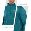 imageNORTHYARD Mens Running Shirt Long Sleeve Quarter Zip Pullover Moisture Wicking Quick Dry Athletic Workout ShirtsDarkgreenheather