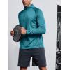 imageNORTHYARD Mens Running Shirt Long Sleeve Quarter Zip Pullover Moisture Wicking Quick Dry Athletic Workout ShirtsDarkgreenheather