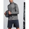 imageNORTHYARD Mens Running Shirt Long Sleeve Quarter Zip Pullover Moisture Wicking Quick Dry Athletic Workout ShirtsGreyheather