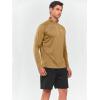 imageNORTHYARD Mens Running Shirt Long Sleeve Quarter Zip Pullover Moisture Wicking Quick Dry Athletic Workout ShirtsKhaki