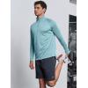 imageNORTHYARD Mens Running Shirt Long Sleeve Quarter Zip Pullover Moisture Wicking Quick Dry Athletic Workout ShirtsLightcyanheather