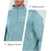 imageNORTHYARD Mens Running Shirt Long Sleeve Quarter Zip Pullover Moisture Wicking Quick Dry Athletic Workout ShirtsLightcyanheather