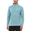 imageNORTHYARD Mens Running Shirt Long Sleeve Quarter Zip Pullover Moisture Wicking Quick Dry Athletic Workout ShirtsLightcyanheather