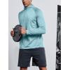 imageNORTHYARD Mens Running Shirt Long Sleeve Quarter Zip Pullover Moisture Wicking Quick Dry Athletic Workout ShirtsLightcyanheather