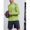 imageNORTHYARD Mens Running Shirt Long Sleeve Quarter Zip Pullover Moisture Wicking Quick Dry Athletic Workout ShirtsLightgreenheather