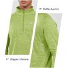 imageNORTHYARD Mens Running Shirt Long Sleeve Quarter Zip Pullover Moisture Wicking Quick Dry Athletic Workout ShirtsLightgreenheather