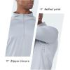 imageNORTHYARD Mens Running Shirt Long Sleeve Quarter Zip Pullover Moisture Wicking Quick Dry Athletic Workout ShirtsLightgrey