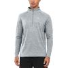 imageNORTHYARD Mens Running Shirt Long Sleeve Quarter Zip Pullover Moisture Wicking Quick Dry Athletic Workout ShirtsLightheather