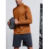 imageNORTHYARD Mens Running Shirt Long Sleeve Quarter Zip Pullover Moisture Wicking Quick Dry Athletic Workout ShirtsOrangeheather