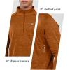 imageNORTHYARD Mens Running Shirt Long Sleeve Quarter Zip Pullover Moisture Wicking Quick Dry Athletic Workout ShirtsOrangeheather
