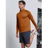 imageNORTHYARD Mens Running Shirt Long Sleeve Quarter Zip Pullover Moisture Wicking Quick Dry Athletic Workout ShirtsOrangeheather