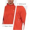 imageNORTHYARD Mens Running Shirt Long Sleeve Quarter Zip Pullover Moisture Wicking Quick Dry Athletic Workout ShirtsRed