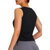 imageNORTHYARD Sleeveless Workout Tank Tops for Women Quick Dry Athletic Running Gym Top Shirts Loose Fit Ruched Yoga Crop TopsBlack