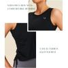 imageNORTHYARD Sleeveless Workout Tank Tops for Women Quick Dry Athletic Running Gym Top Shirts Loose Fit Ruched Yoga Crop TopsBlack