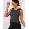 imageNORTHYARD Sleeveless Workout Tank Tops for Women Quick Dry Athletic Running Gym Top Shirts Loose Fit Ruched Yoga Crop TopsDark Grey