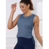imageNORTHYARD Sleeveless Workout Tank Tops for Women Quick Dry Athletic Running Gym Top Shirts Loose Fit Ruched Yoga Crop TopsFaderal Blue