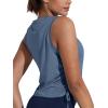 imageNORTHYARD Sleeveless Workout Tank Tops for Women Quick Dry Athletic Running Gym Top Shirts Loose Fit Ruched Yoga Crop TopsFaderal Blue