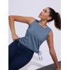 imageNORTHYARD Sleeveless Workout Tank Tops for Women Quick Dry Athletic Running Gym Top Shirts Loose Fit Ruched Yoga Crop TopsFaderal Blue
