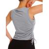 imageNORTHYARD Sleeveless Workout Tank Tops for Women Quick Dry Athletic Running Gym Top Shirts Loose Fit Ruched Yoga Crop TopsLight Heather
