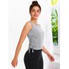 imageNORTHYARD Sleeveless Workout Tank Tops for Women Quick Dry Athletic Running Gym Top Shirts Loose Fit Ruched Yoga Crop TopsLight Heather