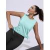 imageNORTHYARD Sleeveless Workout Tank Tops for Women Quick Dry Athletic Running Gym Top Shirts Loose Fit Ruched Yoga Crop TopsLight Mint