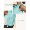 imageNORTHYARD Sleeveless Workout Tank Tops for Women Quick Dry Athletic Running Gym Top Shirts Loose Fit Ruched Yoga Crop TopsLight Mint