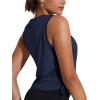 imageNORTHYARD Sleeveless Workout Tank Tops for Women Quick Dry Athletic Running Gym Top Shirts Loose Fit Ruched Yoga Crop TopsNavy