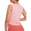 imageNORTHYARD Sleeveless Workout Tank Tops for Women Quick Dry Athletic Running Gym Top Shirts Loose Fit Ruched Yoga Crop TopsPink Heather