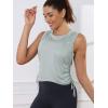 imageNORTHYARD Sleeveless Workout Tank Tops for Women Quick Dry Athletic Running Gym Top Shirts Loose Fit Ruched Yoga Crop TopsSilver Sage