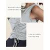 imageNORTHYARD Sleeveless Workout Tank Tops for Women Quick Dry Athletic Running Gym Top Shirts Loose Fit Ruched Yoga Crop TopsSilver Sage