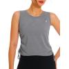 imageNORTHYARD Sleeveless Workout Tank Tops for Women Quick Dry Athletic Running Gym Top Shirts Loose Fit Ruched Yoga Crop TopsSmoke Heather