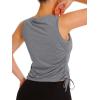 imageNORTHYARD Sleeveless Workout Tank Tops for Women Quick Dry Athletic Running Gym Top Shirts Loose Fit Ruched Yoga Crop TopsSmoke Heather