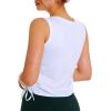 imageNORTHYARD Sleeveless Workout Tank Tops for Women Quick Dry Athletic Running Gym Top Shirts Loose Fit Ruched Yoga Crop TopsWhite