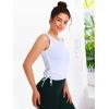 imageNORTHYARD Sleeveless Workout Tank Tops for Women Quick Dry Athletic Running Gym Top Shirts Loose Fit Ruched Yoga Crop TopsWhite