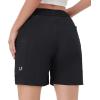 imageNORTHYARD Womens Athletic Hiking Shorts Quick Dry Active Running Lightweight Shorts for Gym Workout with 3 Zipper PocketsC1black