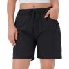 imageNORTHYARD Womens Athletic Hiking Shorts Quick Dry Active Running Lightweight Shorts for Gym Workout with 3 Zipper PocketsC1black