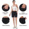 imageNORTHYARD Womens Athletic Hiking Shorts Quick Dry Active Running Lightweight Shorts for Gym Workout with 3 Zipper PocketsC1black