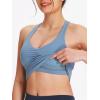 imageNORTHYARD Womens Tank Top with Built in Bra Wirefree Padded for Yoga Running Athletic Gym Workout Athletic CamisoleAirblue