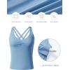 imageNORTHYARD Womens Tank Top with Built in Bra Wirefree Padded for Yoga Running Athletic Gym Workout Athletic CamisoleAirblue