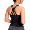 imageNORTHYARD Womens Tank Top with Built in Bra Wirefree Padded for Yoga Running Athletic Gym Workout Athletic CamisoleBlack