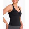 imageNORTHYARD Womens Tank Top with Built in Bra Wirefree Padded for Yoga Running Athletic Gym Workout Athletic CamisoleBlack