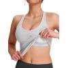 imageNORTHYARD Womens Tank Top with Built in Bra Wirefree Padded for Yoga Running Athletic Gym Workout Athletic CamisoleLightgrey