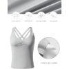 imageNORTHYARD Womens Tank Top with Built in Bra Wirefree Padded for Yoga Running Athletic Gym Workout Athletic CamisoleLightgrey