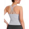 imageNORTHYARD Womens Tank Top with Built in Bra Wirefree Padded for Yoga Running Athletic Gym Workout Athletic CamisoleLightgrey