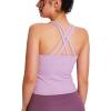 imageNORTHYARD Womens Tank Top with Built in Bra Wirefree Padded for Yoga Running Athletic Gym Workout Athletic CamisolePink