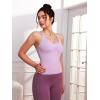 imageNORTHYARD Womens Tank Top with Built in Bra Wirefree Padded for Yoga Running Athletic Gym Workout Athletic CamisolePink