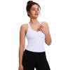imageNORTHYARD Womens Tank Top with Built in Bra Wirefree Padded for Yoga Running Athletic Gym Workout Athletic CamisoleWhite