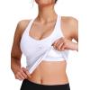 imageNORTHYARD Womens Tank Top with Built in Bra Wirefree Padded for Yoga Running Athletic Gym Workout Athletic CamisoleWhite
